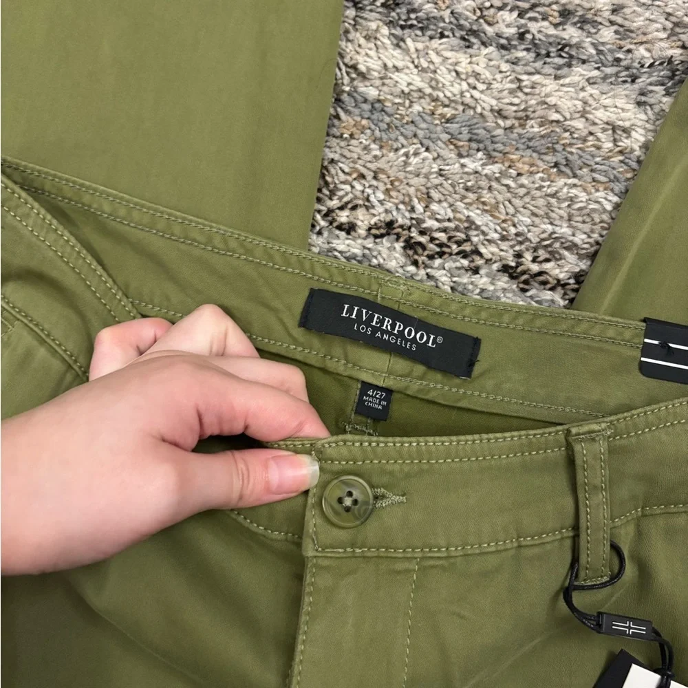 Liverpool Cargo Pant With Cinch Hem Sz 4/27 NWT | Liverpool Cropped Cargo Pants- - Picture 8 of 14